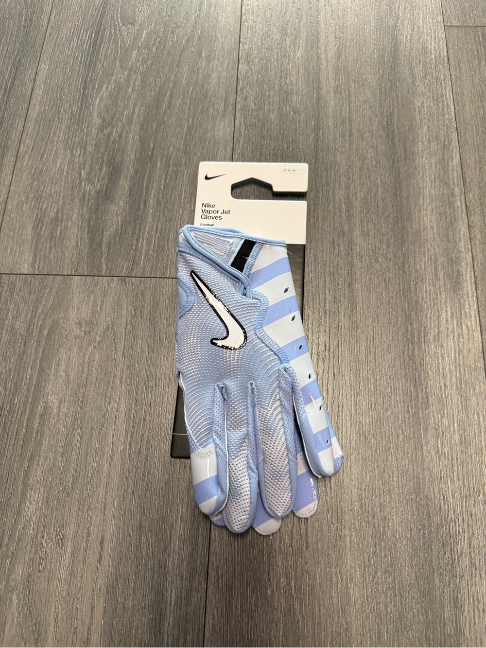 Nike Adult Vapor Jet 8.0 Energy Football Glove Sz M Aluminum Sparkle Blue New